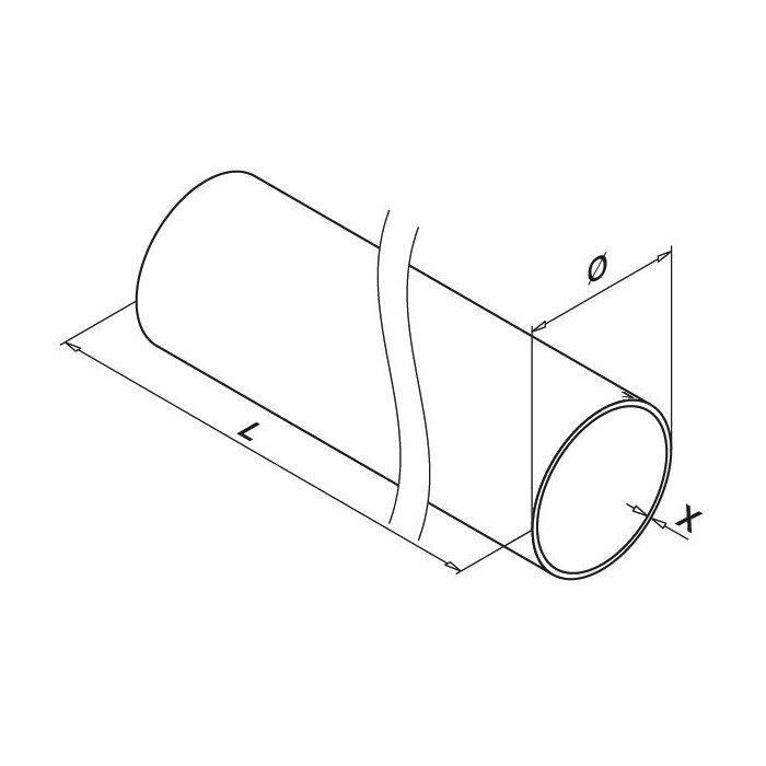 RVS buis 42,4 x 2,0 mm RVS-304 gecoat mat structuur zwart