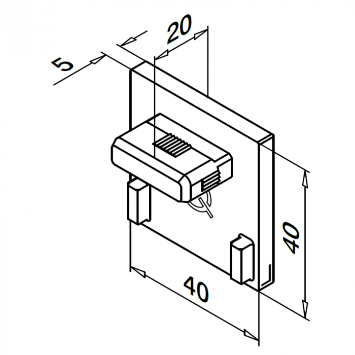 Vlakke eindkap voor u-profielbuis, 40 x 40 mm, Easy Hit, model 6734, aluminium (geanodiseerd)