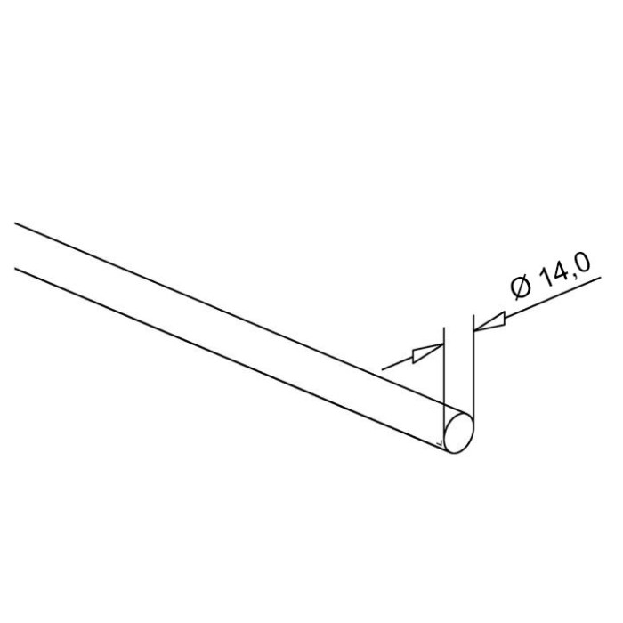 RVS rondstaf 14 mm RVS-304 onbewerkt