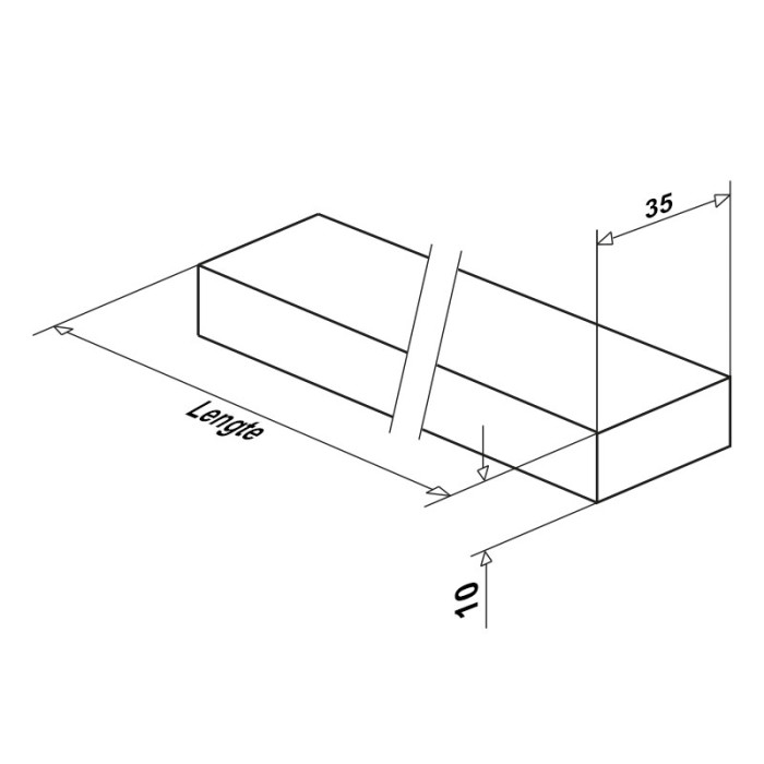 RVS strip 35 x 10 mm RVS-304 onbewerkt