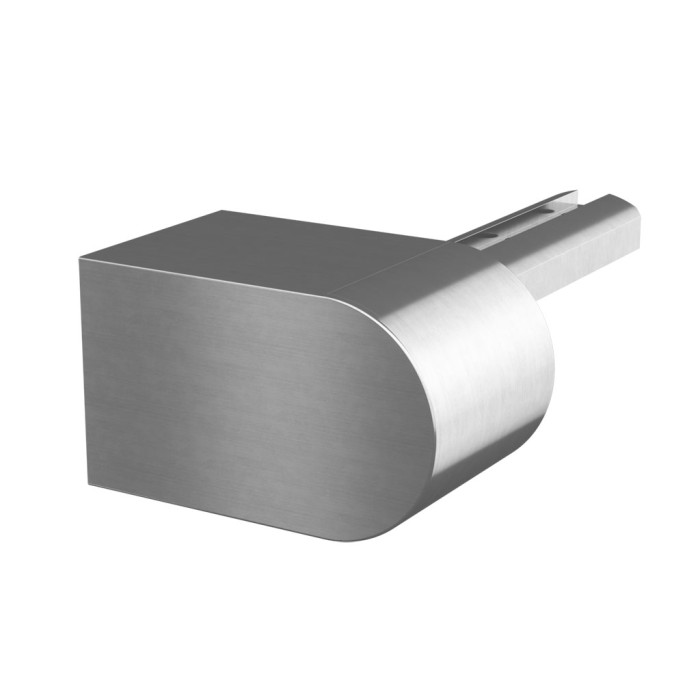Muurflens 90 graden voor U-profielbuis 42,4 mm vast aluminium mat geslepen model 6507