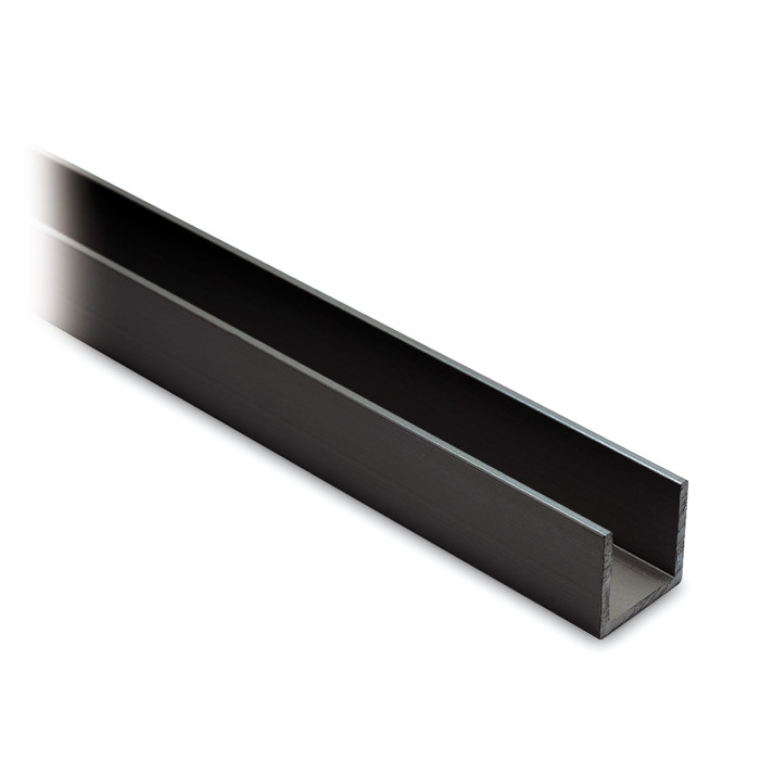 Aluminium U-profiel 15 x 15 x 15 mm zwart gecoat