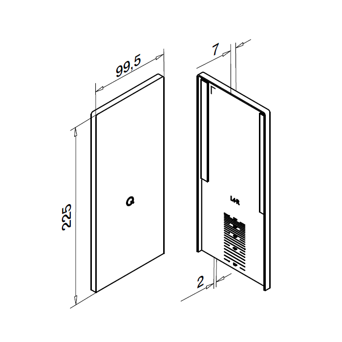Eindkap Easy Glass Strong topmontage voor trapopgang 225 x 99,5 mm model 8613 aluminium (onbewerkt)