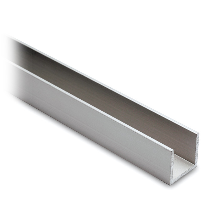 Aluminium U-profiel 20 x 20 x 20 mm zilver mat geanodiseerd