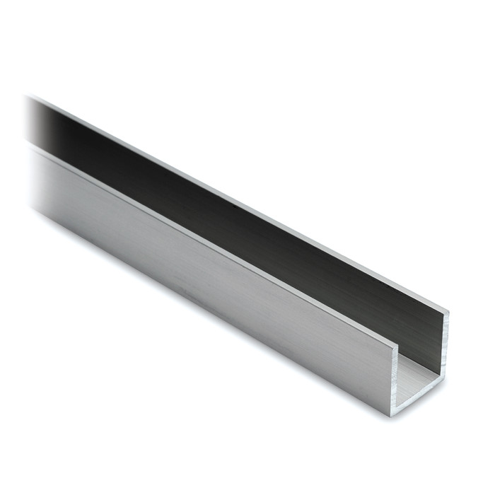 Aluminium U-profiel 15 x 15 x 15 mm RVS-Look