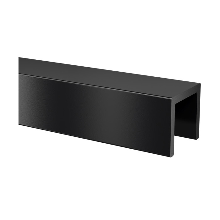 Glasrandbescherming voor glasdikte 16,76 - 17,52 mm aluminium (zwart gecoat)
