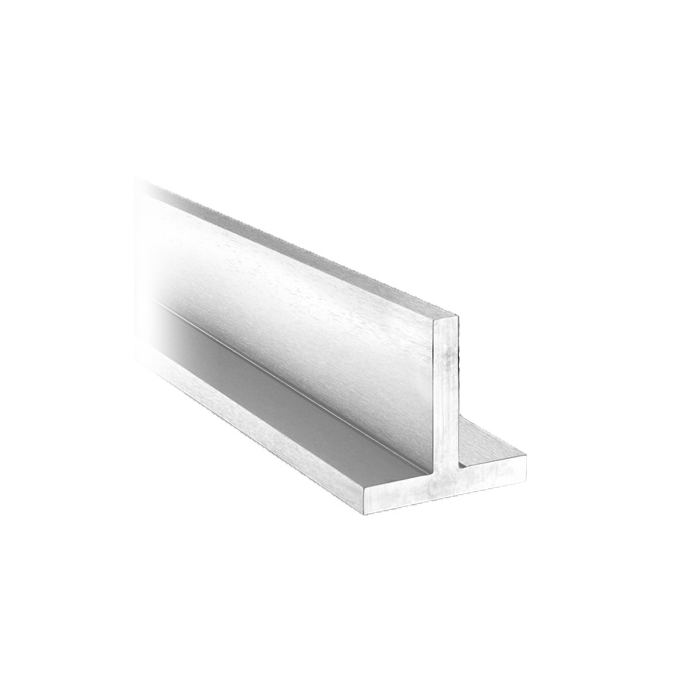 RVS T-profiel lasergelast 25 x 25 x 3 mm RVS-304 onbewerkt