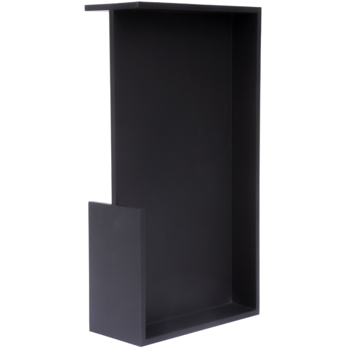 Inbouw-/schuifdeurkom SQUARE LSQ160A/38 mat zwart gecoat RVS-304