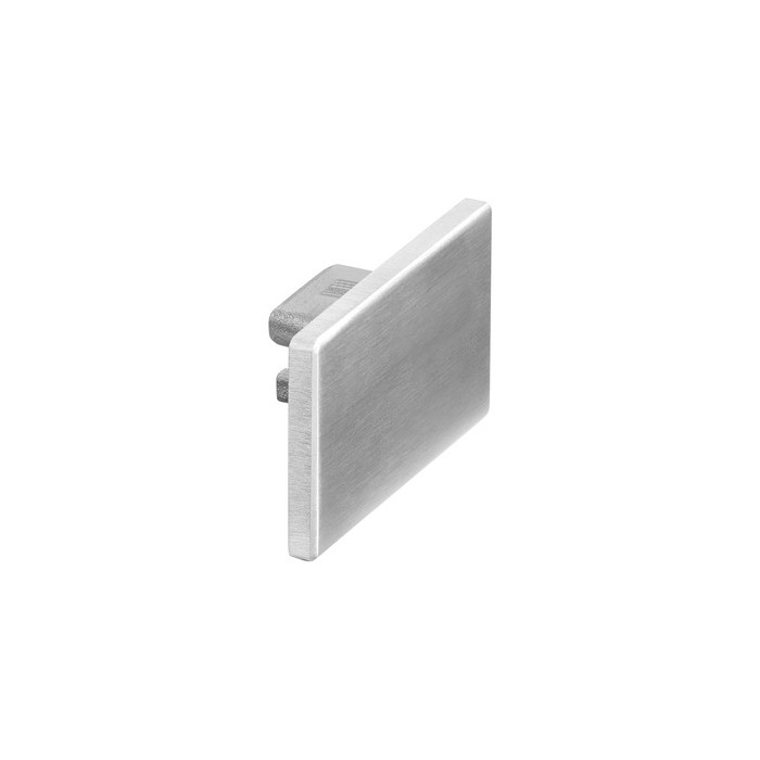 Vlakke eindkap voor U-profielbuis 65 x 40 mm, Easy Hit, model 6734, aluminium (RVS-look)