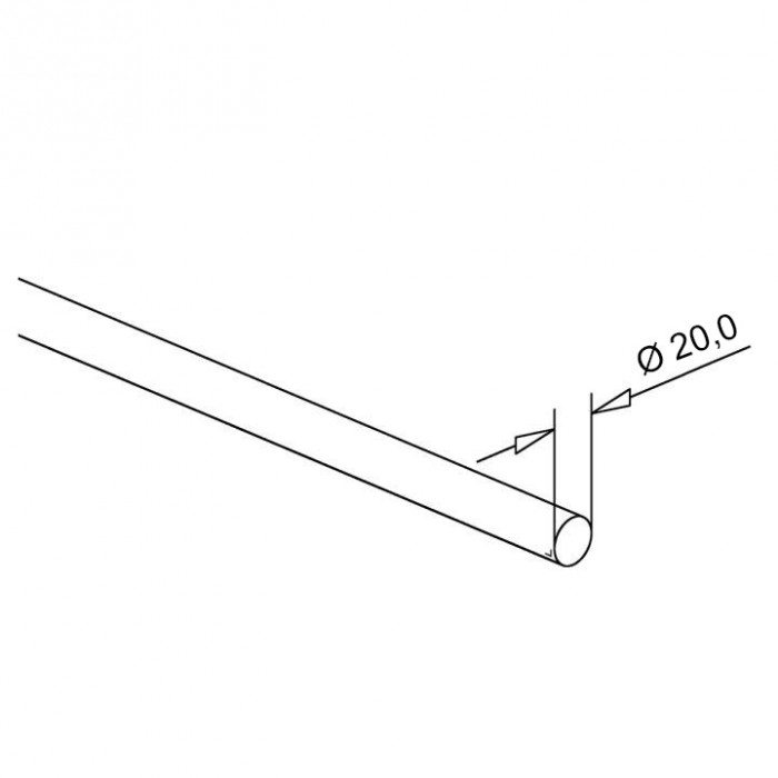 RVS rondstaf 35 mm RVS-304 onbewerkt