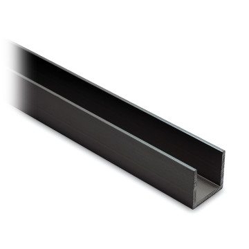 Aluminium U-profiel 20 x 20 x 20 mm zwart gecoat