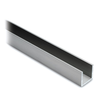 Aluminium U-profiel 15 x 15 x 15 mm RVS-Look