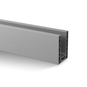 Easy Glass Strong vloerprofiel topmontage lengte 2500 mm model 8610 aluminium (geanodiseerd)