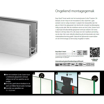 Eindkap Easy Glass Smart, topmontage, 130 x 117 mm, model 8222, aluminium (geanodiseerd)