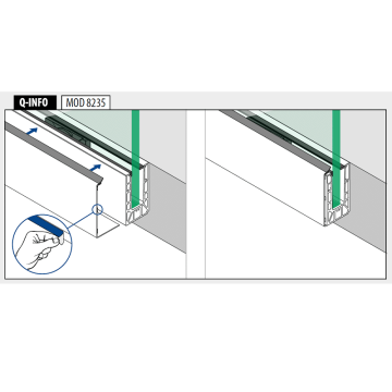 Afdekprofiel Easy Glass Smart, zijmontage, lengte 5000 mm, model 8235, aluminium (geanodiseerd)