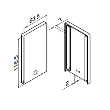 Eindkap Easy Glass Smart, topmontage, 116,5 x 63,5 mm, model 8212, aluminium (geanodiseerd)