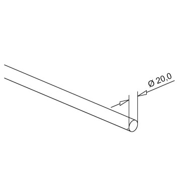 RVS rondstaf 35 mm RVS-304 onbewerkt
